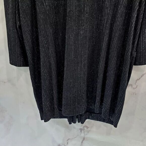 Alex Evening Shirt Womens 2X Black Short Sleeve Blouse Twist Glitter Sparkle - Picture 7 of 12